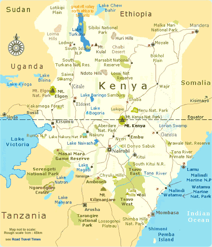 Mapa de Kenia, Viajar a Kenia: safaris, rutas y consultas generales