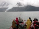 Our boat near a glaciar in the Chilean Patagonia  