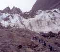 Tourists climbing to the Glacier  