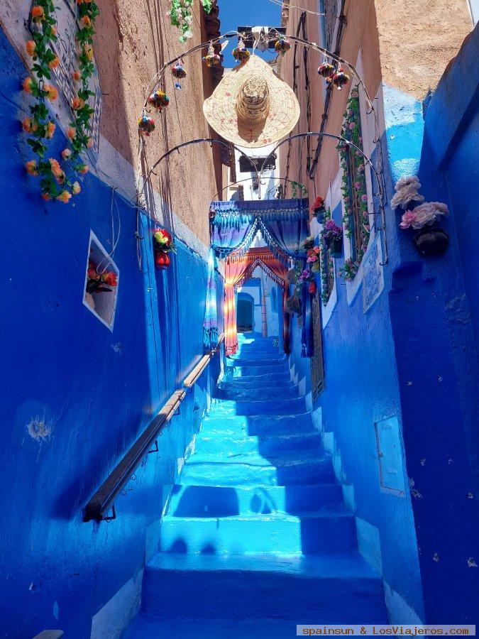 Una calle de Chauen la ciudad azul, Chefchaouen, Chauen, Xauen - Marruecos 0