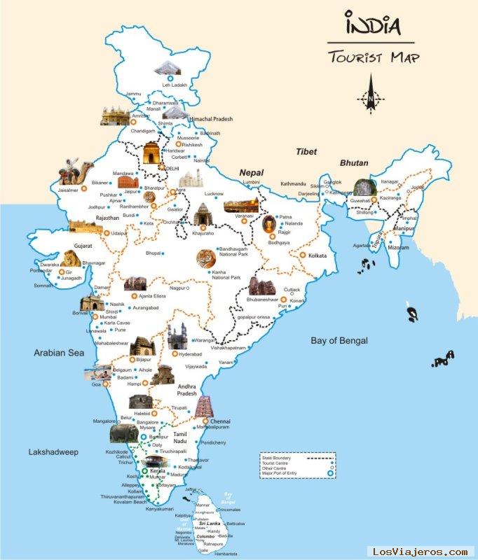 Mapa Turistico India, Viajar a India: Dudas, Consultas generales 1