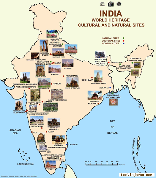 Mapa UNESCO India, Viajar a India: Dudas, Consultas generales 0