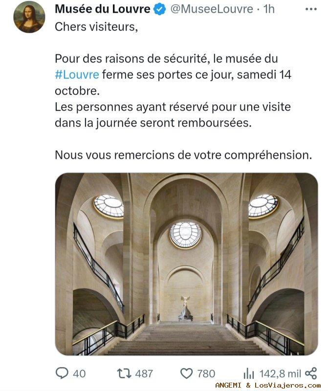 Museo del Louvre Cerrado 14 octubre - París