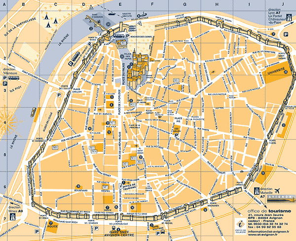 Mapa de centro histórico de Aviñon, Avignon (Aviñón): Qué ver, hoteles, restaurantes -Provenza 0