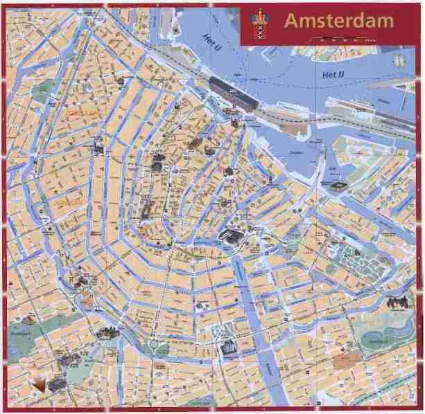Mapa Amstedam, Alojamiento en Amsterdam: Hoteles - Holanda