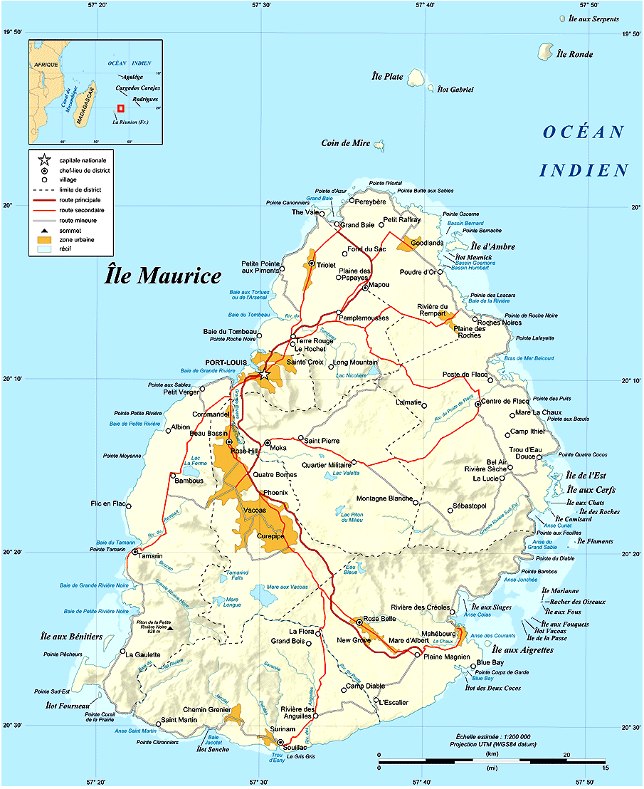 Mapa de Isla Mauricio, Viajar a Isla Mauricio