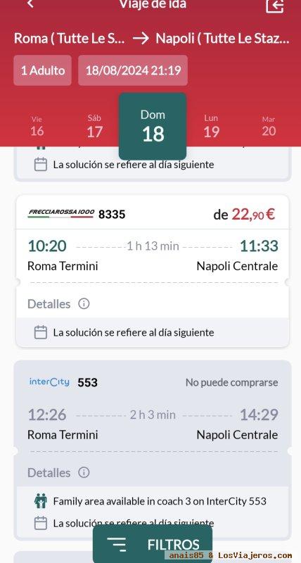 Información trenes Italia